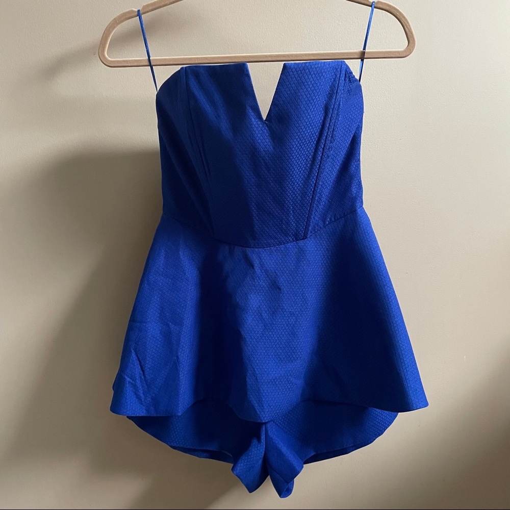 Strapless Blue Romper